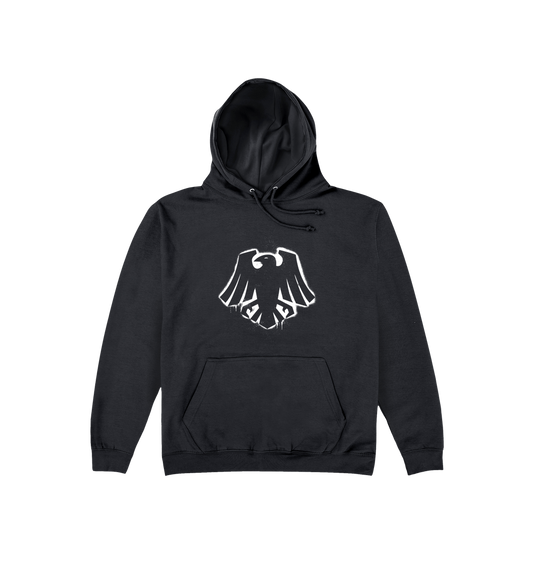 Deep Black Printed Hoody