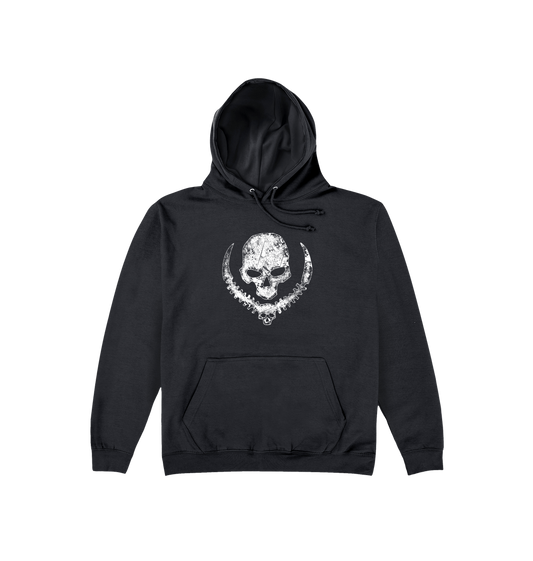Deep Black Printed Hoody Front