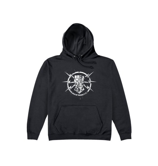 Deep Black Printed Hoody Front