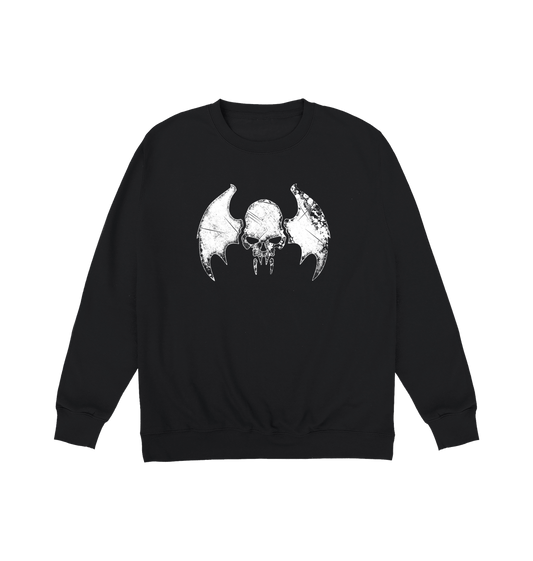 Deep Black Printed Sweater Front