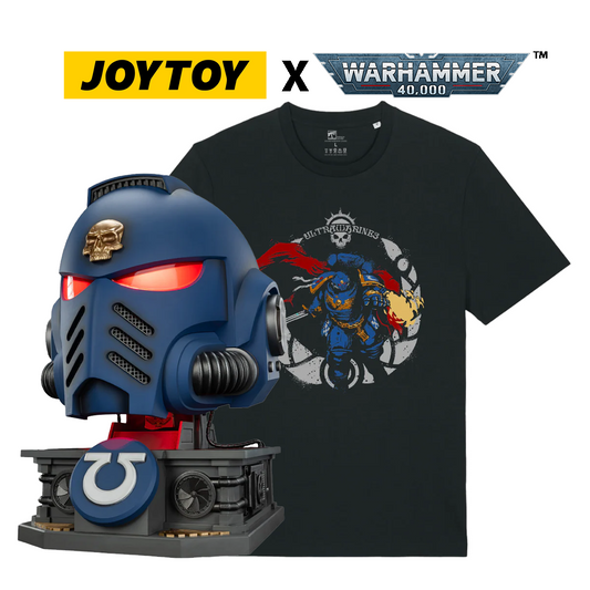 JoyToy Warhammer 40,000: Ultramarines Captain Mk X Helmet and Display Stand (1/1 Scale) Preorder