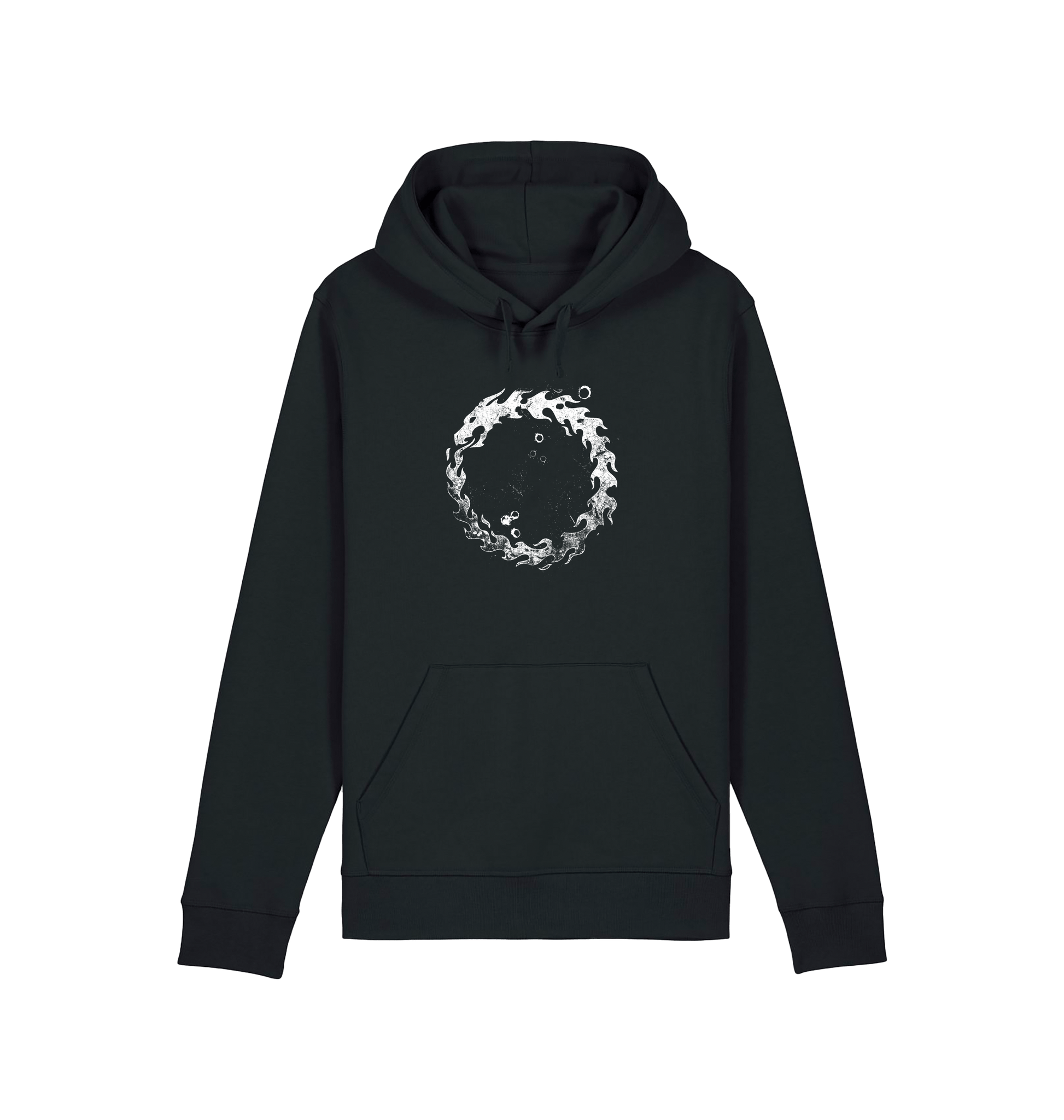 Black Printed Hoody Front