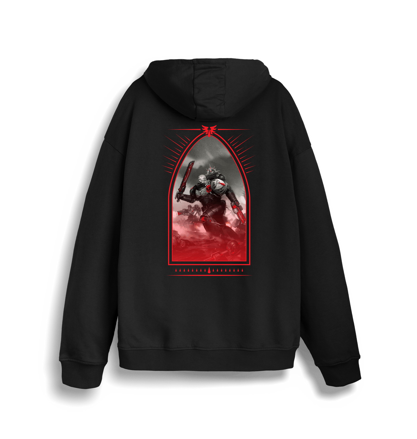 Black Printed Sweater Back