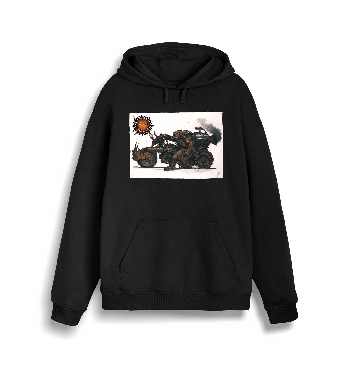 Black Printed Sweater Front