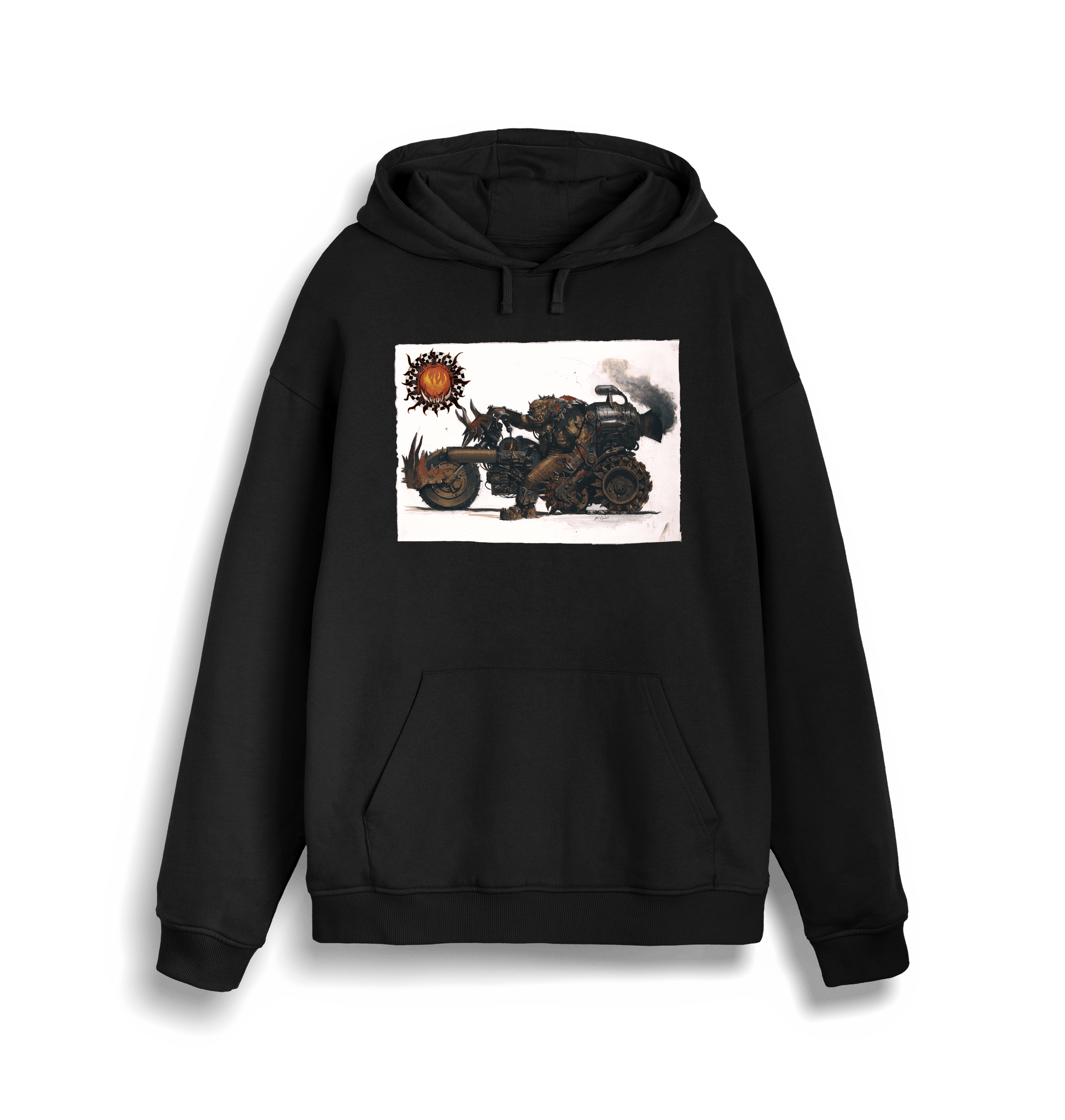 Black Printed Sweater Front