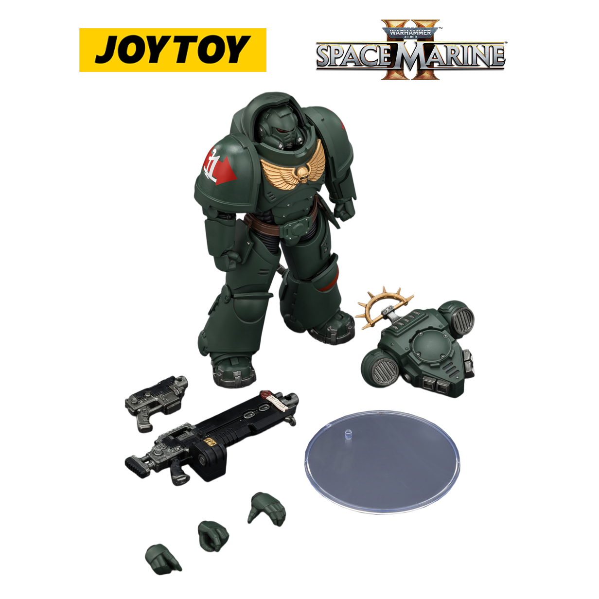 JOYTOY Warhammer 40,000: Space Marine 2 - Game Edition Dark Angels Heavy Intercessor with Heavy Bolt Rifle and Bolt Pistol (1/18 Scale) Preorder