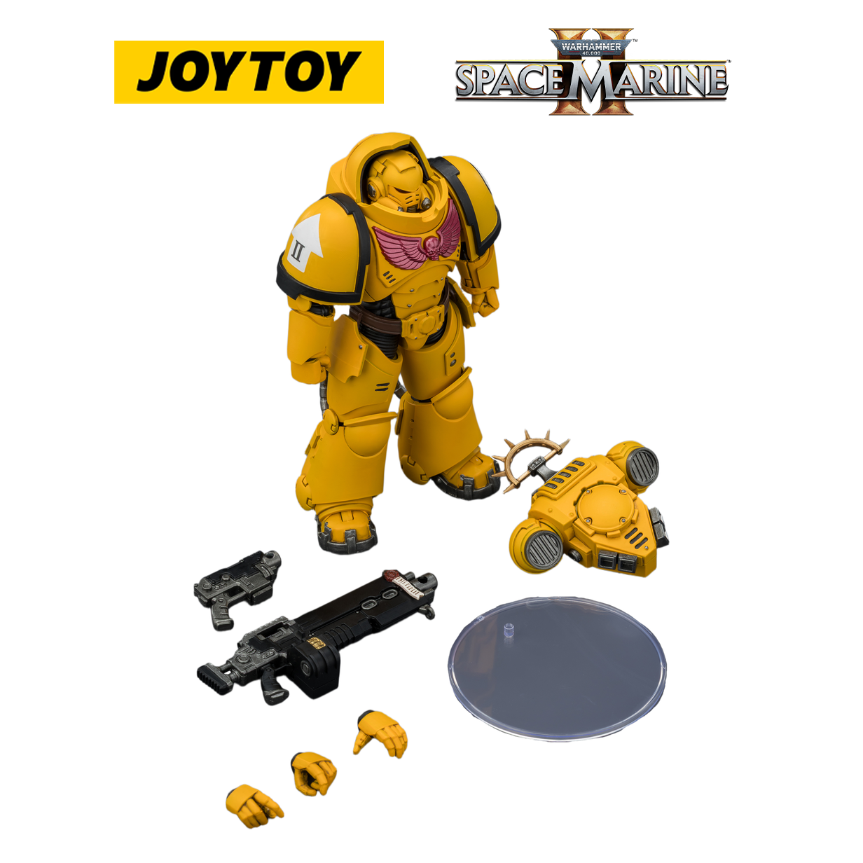 JOYTOY Warhammer 40,000: Space Marine 2 - Game Edition Imperial Fists Heavy Intercessor with Heavy Bolt Rifle and Bolt Pistol (1/18 Scale) Preorder