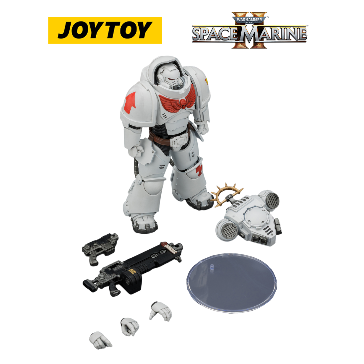 JOYTOY Warhammer 40,000: Space Marine 2 - Game Edition White Scars Heavy Intercessor with Heavy Bolt Rifle and Bolt Pistol (1/18 Scale)