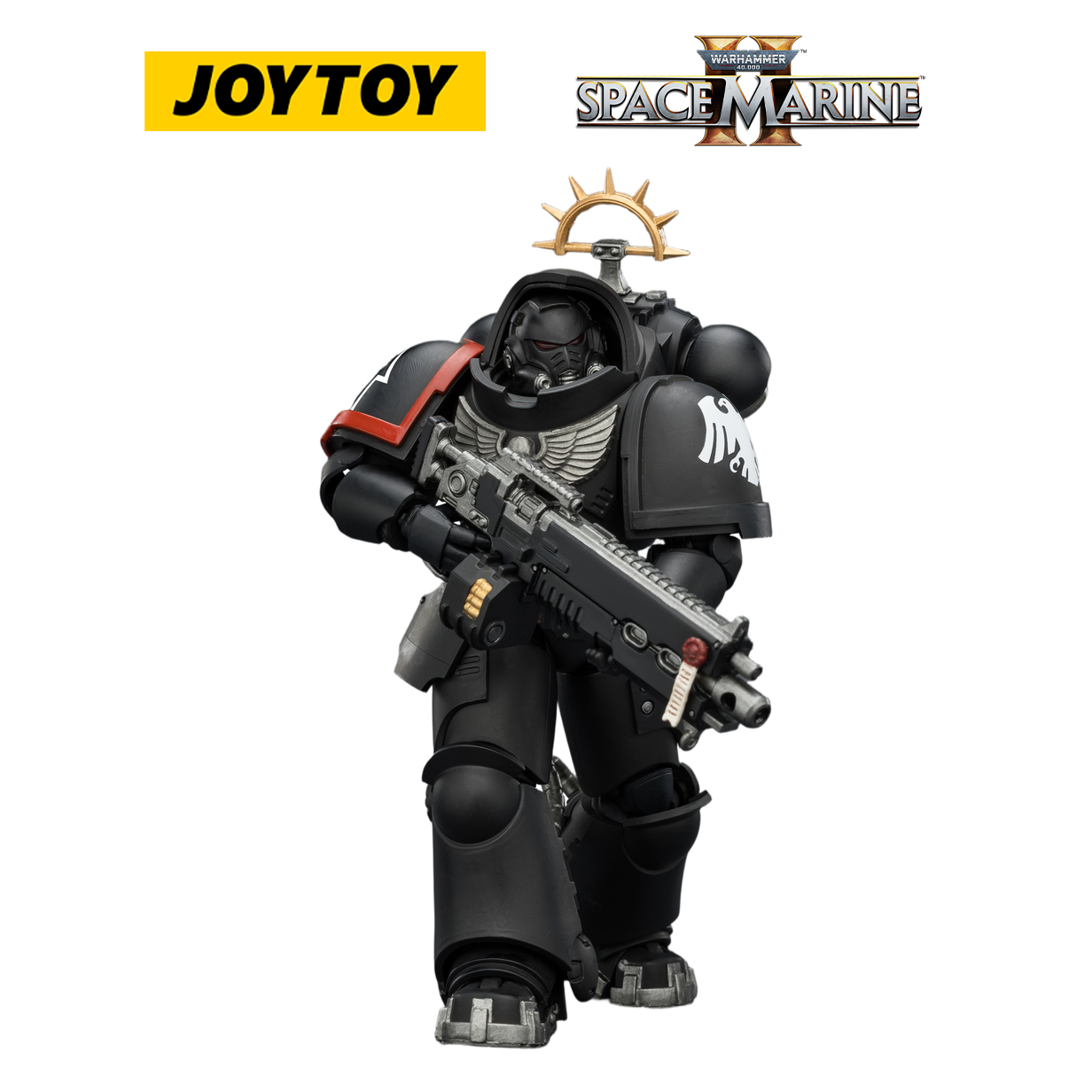 JOYTOY Warhammer 40,000: Space Marine 2 - Game Edition Raven Guard Heavy Intercessor with Heavy Bolt Rifle and Bolt Pistol (1/18 Scale) Preorder