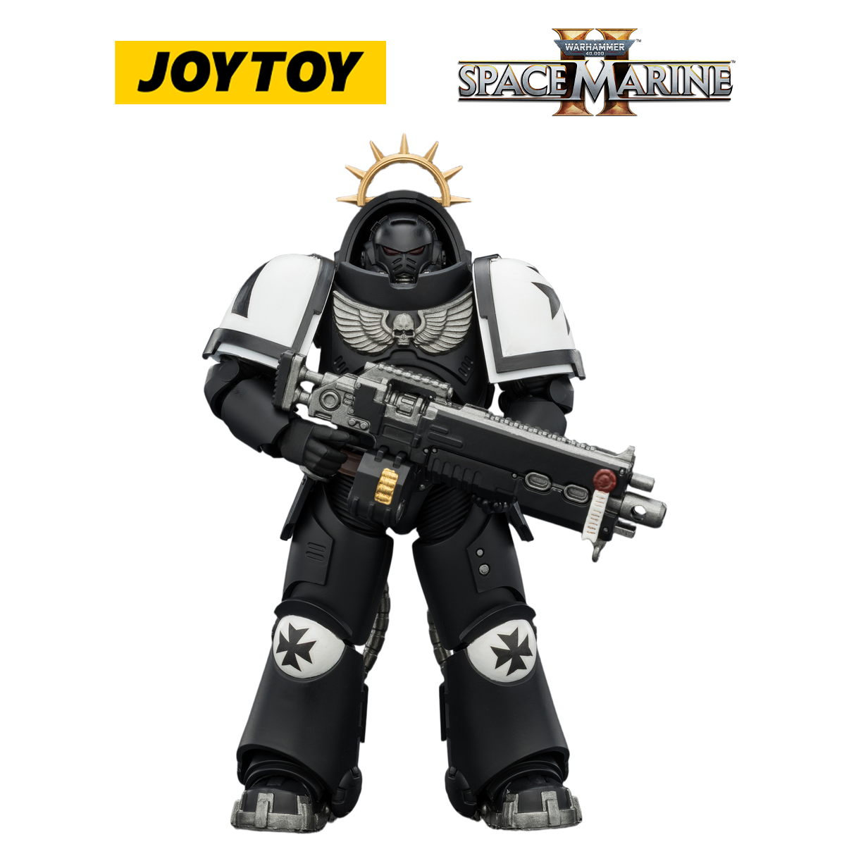 JOYTOY Warhammer 40,000: Space Marine 2 - Game Edition Black Templars Heavy Intercessor with Heavy Bolt Rifle and Bolt Pistol (1/18 Scale)