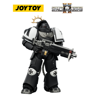 JOYTOY Warhammer 40,000: Space Marine 2 - Game Edition Black Templars Heavy Intercessor with Heavy Bolt Rifle and Bolt Pistol (1/18 Scale)
