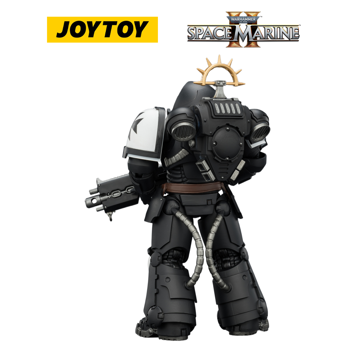 JOYTOY Warhammer 40,000: Space Marine 2 - Game Edition Black Templars Heavy Intercessor with Heavy Bolt Rifle and Bolt Pistol (1/18 Scale)