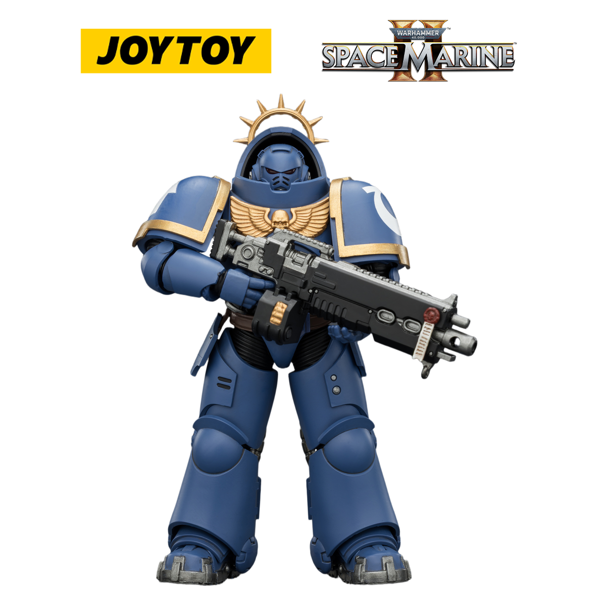 JOYTOY Warhammer 40,000: Space Marine 2 - Game Edition Ultramarines Heavy Intercessor with Heavy Bolt Rifle and Bolt Pistol (1/18 Scale) Preorder