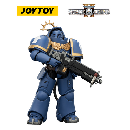 JOYTOY Warhammer 40,000: Space Marine 2 - Game Edition Ultramarines Heavy Intercessor with Heavy Bolt Rifle and Bolt Pistol (1/18 Scale) Preorder