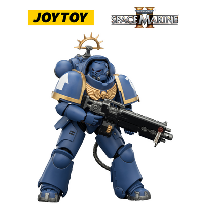 JOYTOY Warhammer 40,000: Space Marine 2 - Game Edition Ultramarines Heavy Intercessor with Heavy Bolt Rifle and Bolt Pistol (1/18 Scale) Preorder