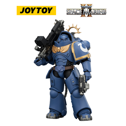 JOYTOY Warhammer 40,000: Space Marine 2 - Game Edition Ultramarines Heavy Intercessor with Heavy Bolt Rifle and Bolt Pistol (1/18 Scale) Preorder