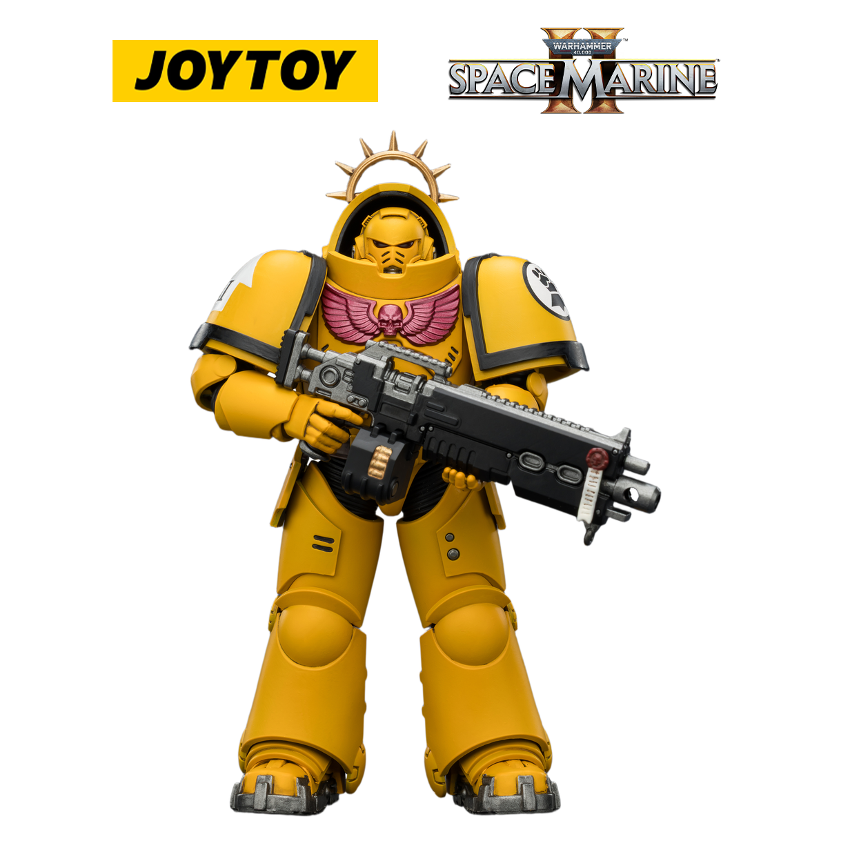 JOYTOY Warhammer 40,000: Space Marine 2 - Game Edition Imperial Fists Heavy Intercessor with Heavy Bolt Rifle and Bolt Pistol (1/18 Scale) Preorder