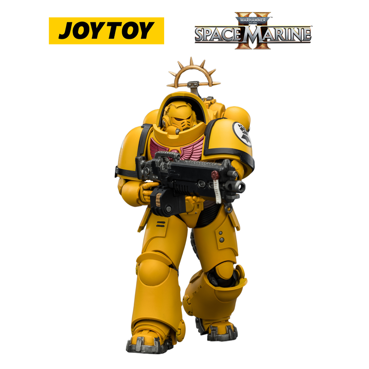 JOYTOY Warhammer 40,000: Space Marine 2 - Game Edition Imperial Fists Heavy Intercessor with Heavy Bolt Rifle and Bolt Pistol (1/18 Scale) Preorder