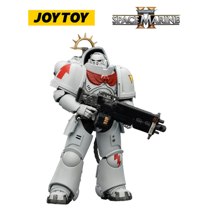 JOYTOY Warhammer 40,000: Space Marine 2 - Game Edition White Scars Heavy Intercessor with Heavy Bolt Rifle and Bolt Pistol (1/18 Scale)