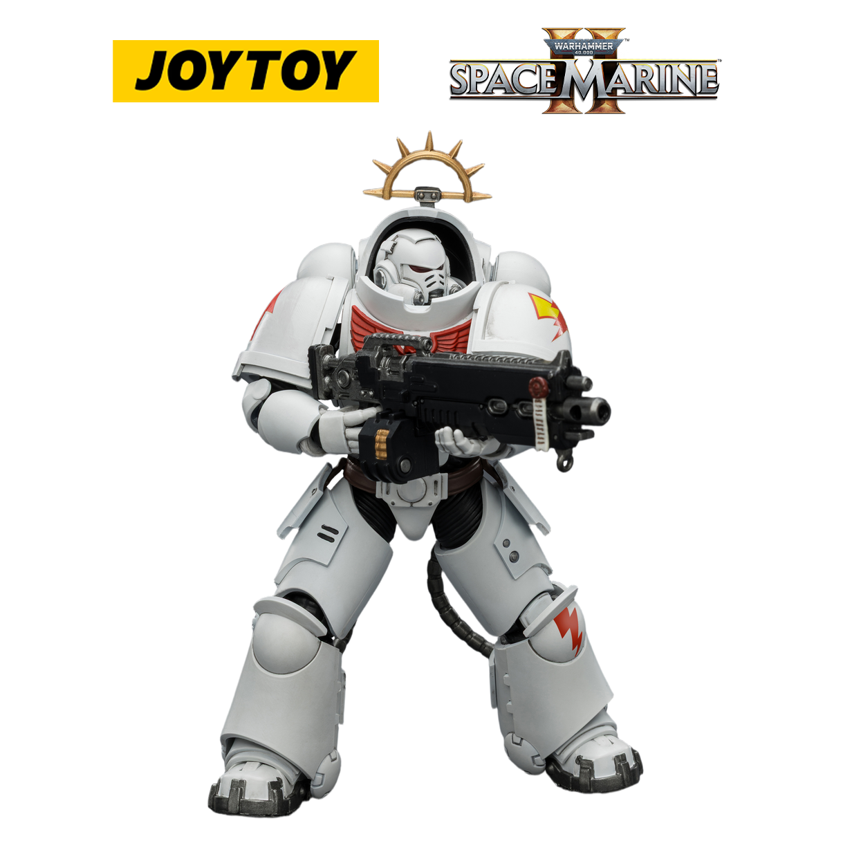 JOYTOY Warhammer 40,000: Space Marine 2 - Game Edition White Scars Heavy Intercessor with Heavy Bolt Rifle and Bolt Pistol (1/18 Scale)