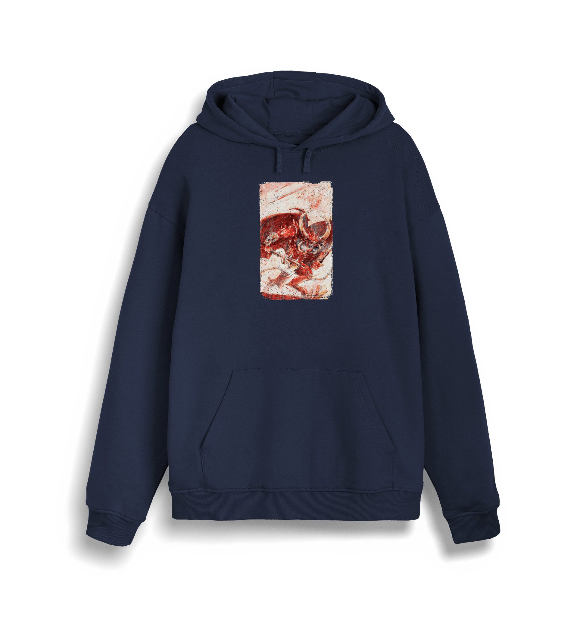 French Navy Printed Sweater Front