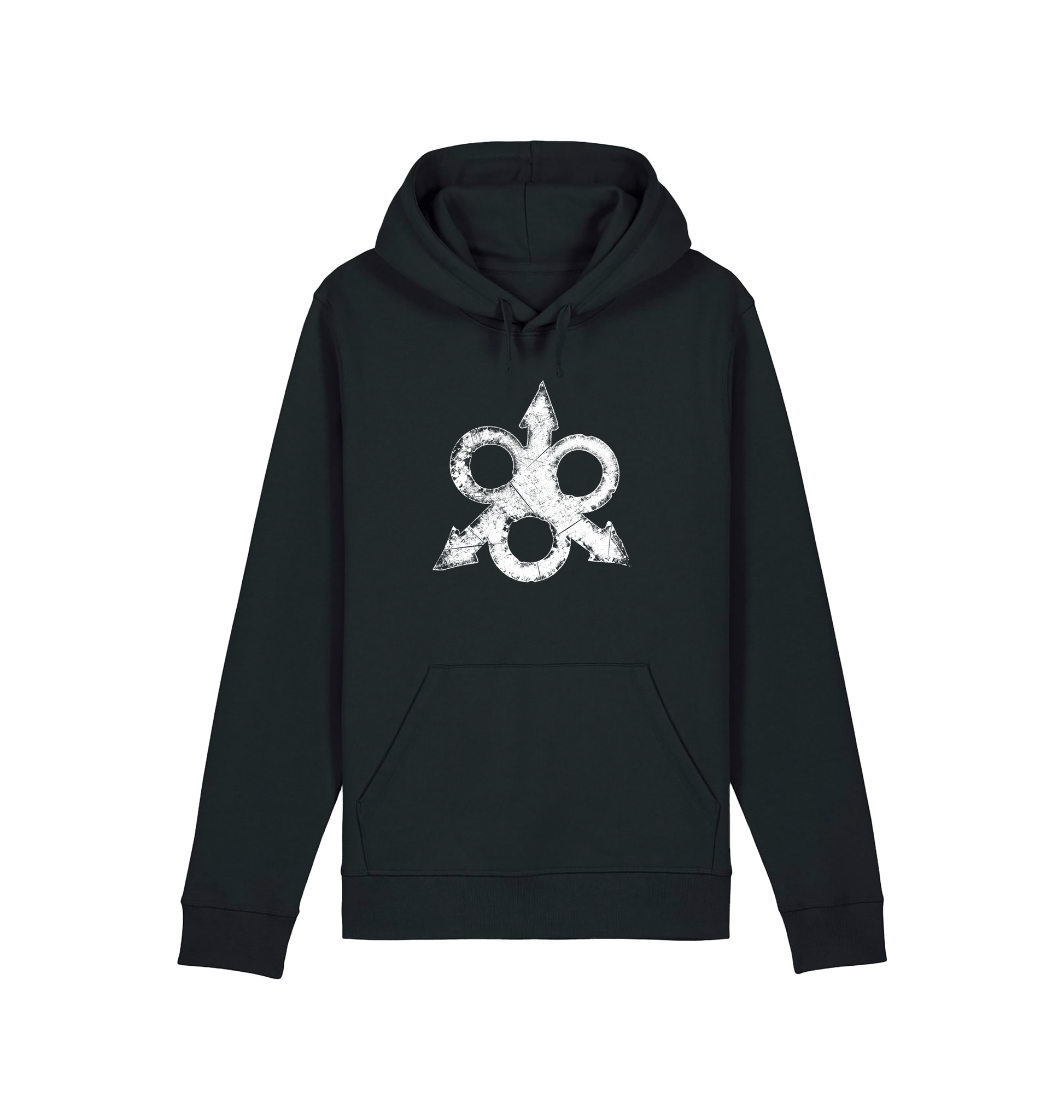 Black Printed Hoody Front