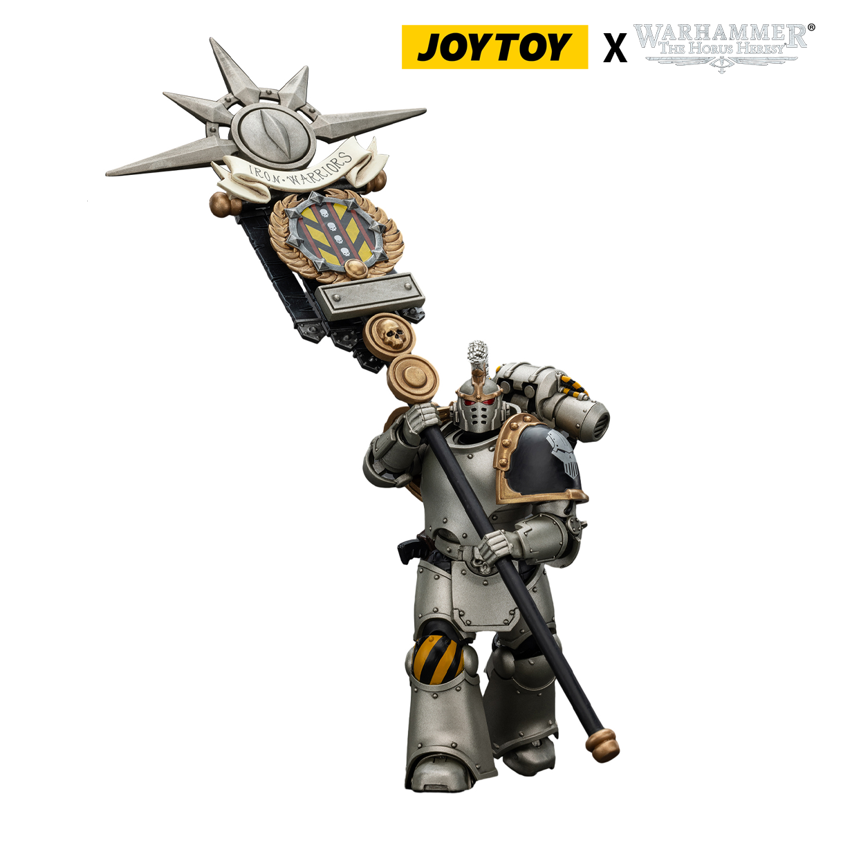 JoyToy Warhammer The Horus Heresy Action Figure - Iron Warriors, Command Squad Chosen with Legion Standard (1/18 Scale) Preorder