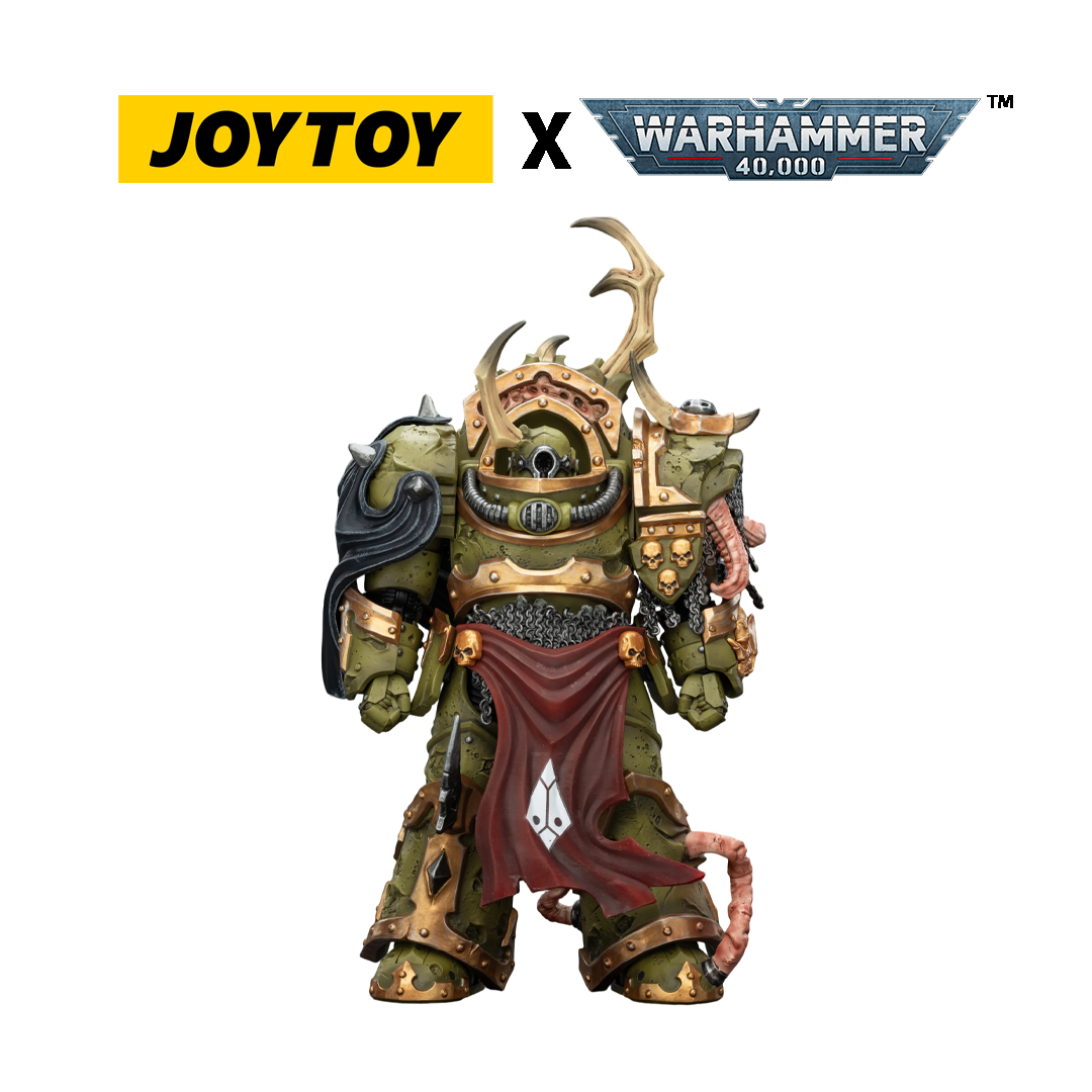 JoyToy Warhammer 40,000 Action Figure - Death Guard, Blightlord Terminator 3 with Combi-bolter and Bubotic Blade (1/18 Scale) Preorder