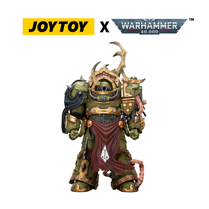 JoyToy Warhammer 40,000 Action Figure - Death Guard, Blightlord Terminator 3 with Combi-bolter and Bubotic Blade (1/18 Scale) Preorder