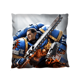 White Warhammer 40,000: Space Marine 2 Cover Art Cushion