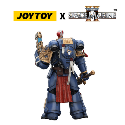 JoyToy Warhammer 40,000 Space Marine 2 Action Figure - Ultramarines, Relic Primus Armour, with Plasma Pistol and Combat Blade (1/18 Scale) Preorder