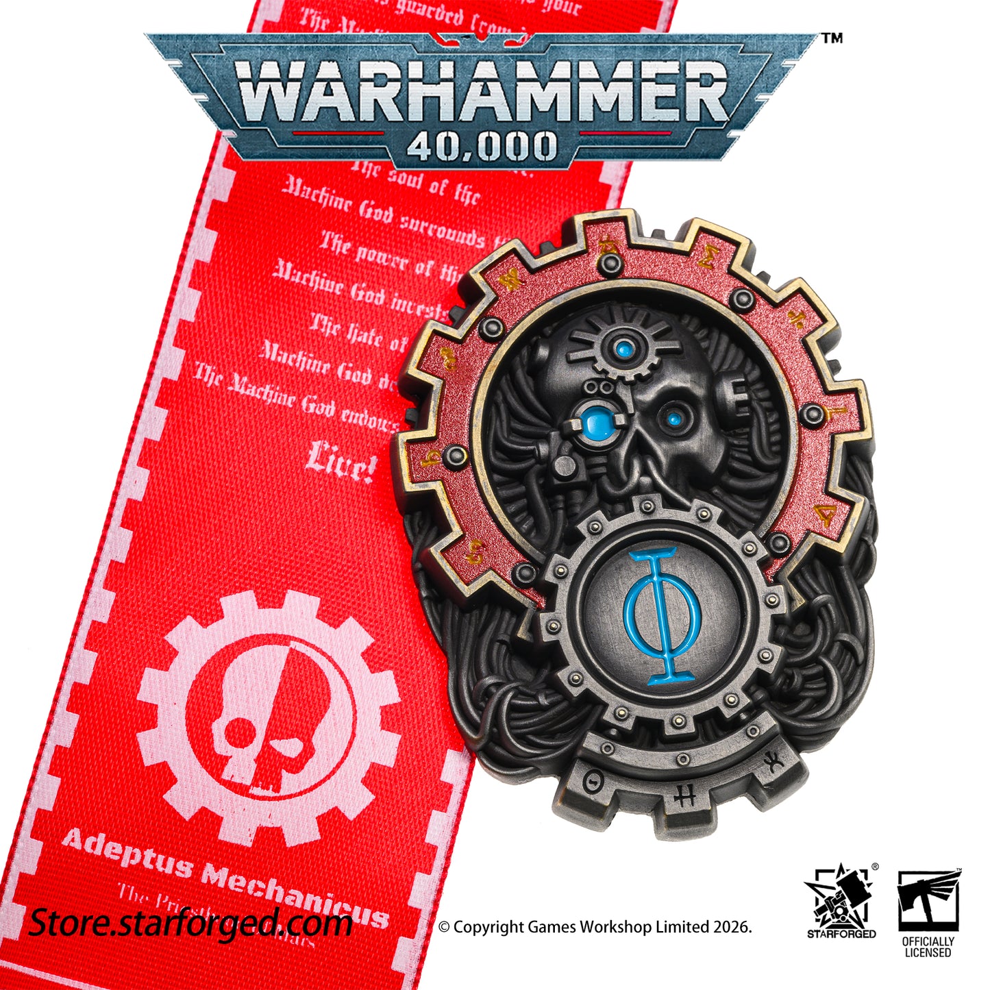 Starforged Warhammer 40,000 Seal of Omnissiah Machine God Deus Mechanicus Men's Brooch Pin Badge
