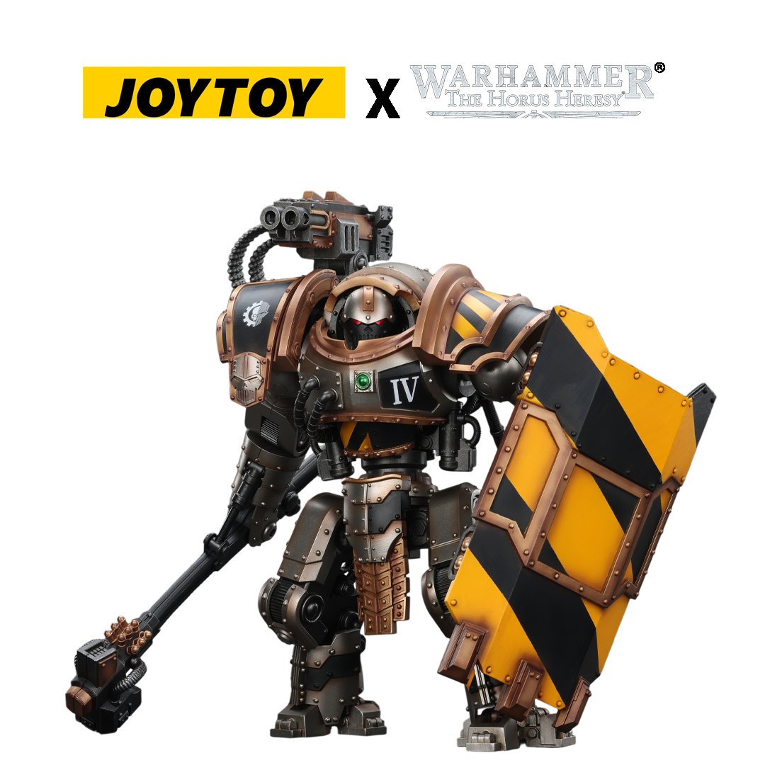 JoyToy Warhammer The Horus Heresy Action Figure - Iron Warriors, Iron Circle Domitar-Ferrum Class Battle-automata with Karceri Battle Shield and Graviton Crusher (1/18 Scale) Preorder