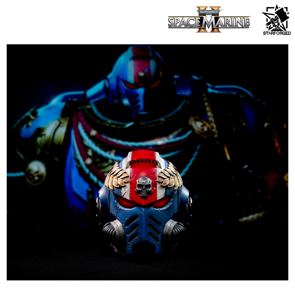 Starforged Warhammer 40,000: Space Marine 2 Ultramarines Titus' Helmet Night Light Lamp Preorder