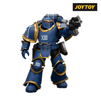 JoyToy Warhammer The Horus Heresy Action Figure - Ultramarines, Legion MkIII Tactical Support Squad, Legionary with Heavy Bolter (1/18 Scale) Preorder