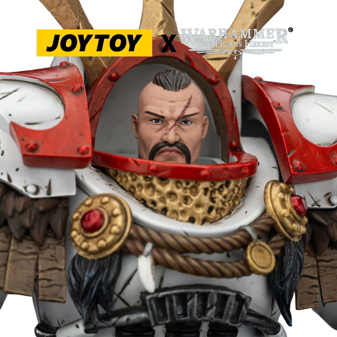 JOYTOY Warhammer The Horus Heresy Action Figure - White Scars, Legion Praetor in Cataphractii Terminator Armour with Cyber Hawk, Chogorian Sword and Combi-melta (1/18 Scale) Preorder