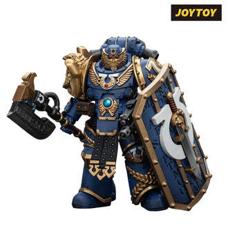 JoyToy Warhammer The Horus Heresy Action Figure - Ultramarines, Invictarus Suzerain #1 with Bolt Pistol, Legatine Axe and Argyrum Pattern Boarding Shield (1/18 Scale)