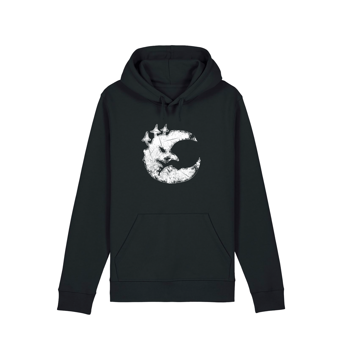 Black Printed Hoody Front