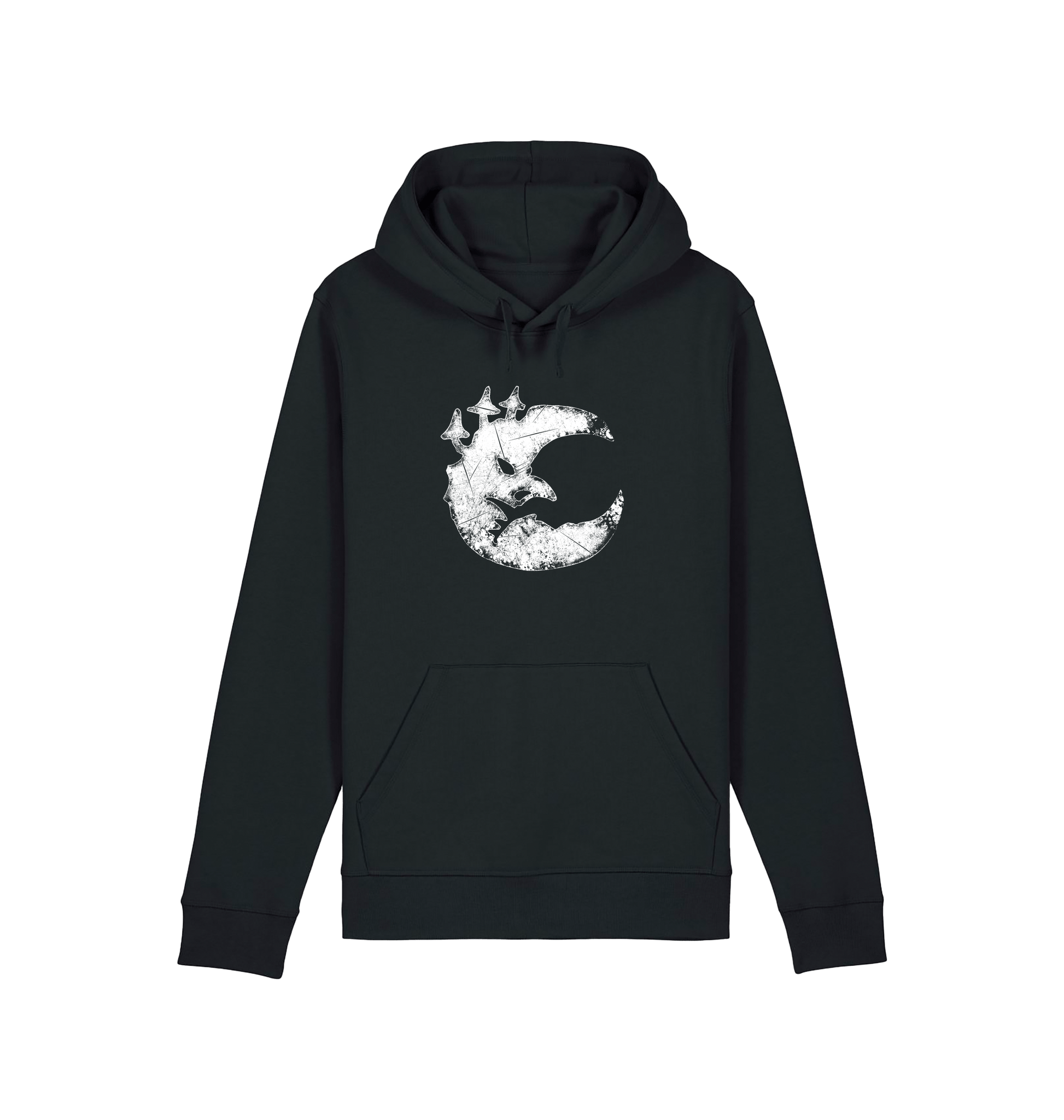 Black Printed Hoody Front