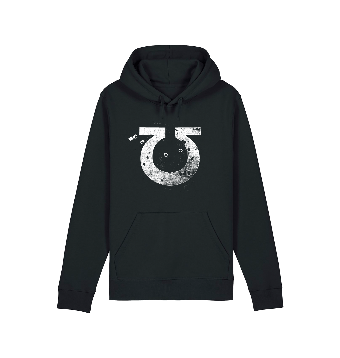 Black Printed Hoody Front