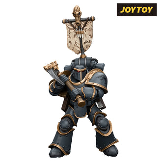 JoyToy Warhammer The Horus Heresy Action Figure - Space Wolves Grey Slayer Pack, Grey Slayer with Legion Vexilla (1/18 Scale) Preorder