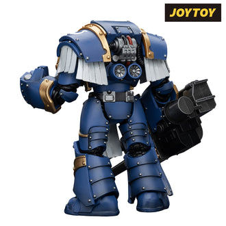 JoyToy Warhammer The Horus Heresy Action Figure - Ultramarines  Cataphractii Terminator Squad  Terminator with Reaper Autocannon (1/18 Scale) Preorder