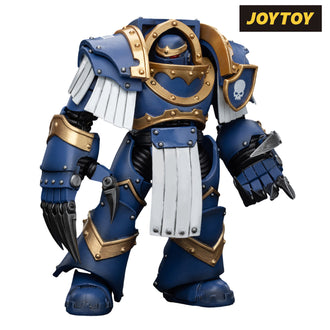 JoyToy Warhammer The Horus Heresy Action Figure - Ultramarines  Cataphractii Terminator Squad  Terminator with Lightning Claws (1/18 Scale)