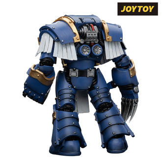 JoyToy Warhammer The Horus Heresy Action Figure - Ultramarines  Cataphractii Terminator Squad  Terminator with Lightning Claws (1/18 Scale)