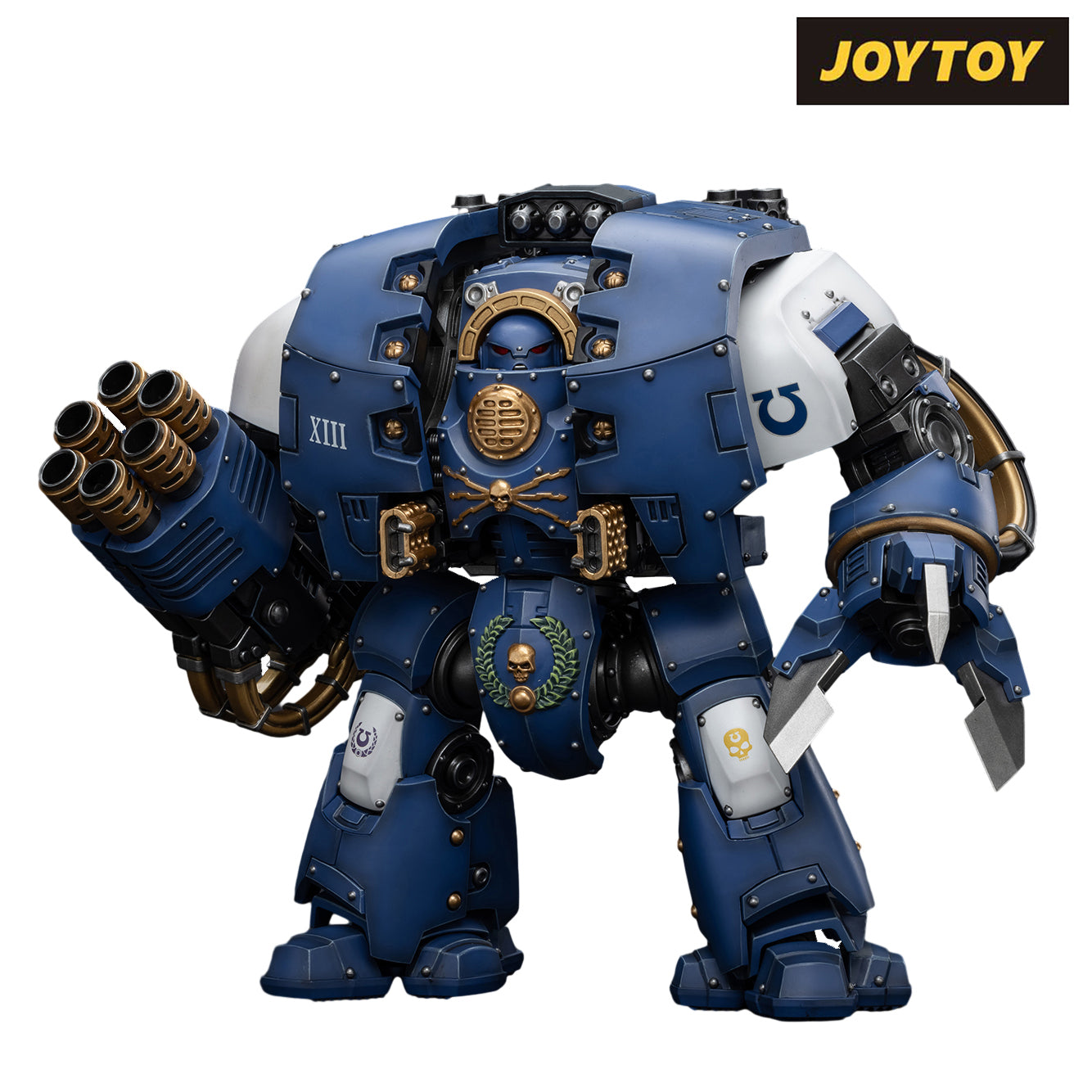 JoyToy Warhammer The Horus Heresy Action Figure - Ultramarines Leviathan Dreadnought with Cyclonic Melta Lance and Siege Claws (1/18 Scale)