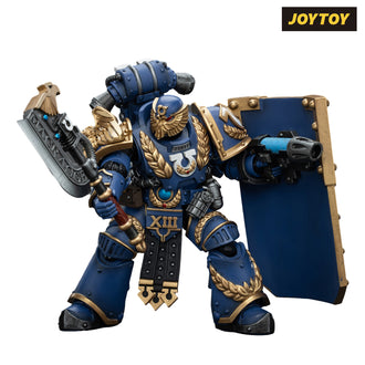 JoyToy Warhammer The Horus Heresy Action Figure - Ultramarines, Invictarus Suzerain #2 with Plasma Pistol, Legatine Axe and Argyrum Pattern Boarding Shield (1/18 Scale)