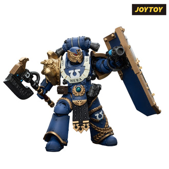 JoyToy Warhammer The Horus Heresy Action Figure - Ultramarines, Invictarus Suzerain #3 with Plasma Pistol, Legatine Axe and Argyrum Pattern Boarding Shield (1/18 Scale) Preorder