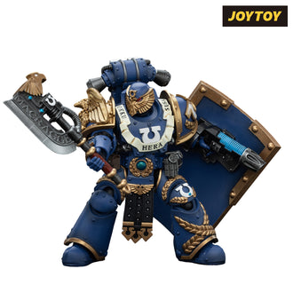 JoyToy Warhammer The Horus Heresy Action Figure - Ultramarines, Invictarus Suzerain #3 with Plasma Pistol, Legatine Axe and Argyrum Pattern Boarding Shield (1/18 Scale) Preorder