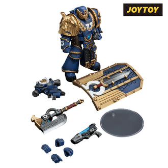 JoyToy Warhammer The Horus Heresy Action Figure - Ultramarines, Invictarus Suzerain #2 with Plasma Pistol, Legatine Axe and Argyrum Pattern Boarding Shield (1/18 Scale) Preorder