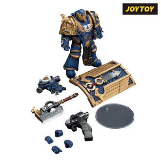 JoyToy Warhammer The Horus Heresy Action Figure - Ultramarines, Invictarus Suzerain #5 with Bolt Pistol, Legatine Axe and Argyrum Pattern Boarding Shield (1/18 Scale)